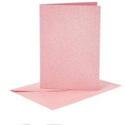 Kort och kuvert, Rosa med pärlemorseffekt