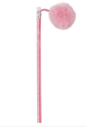 Blyertspenna med rosa pom pom
